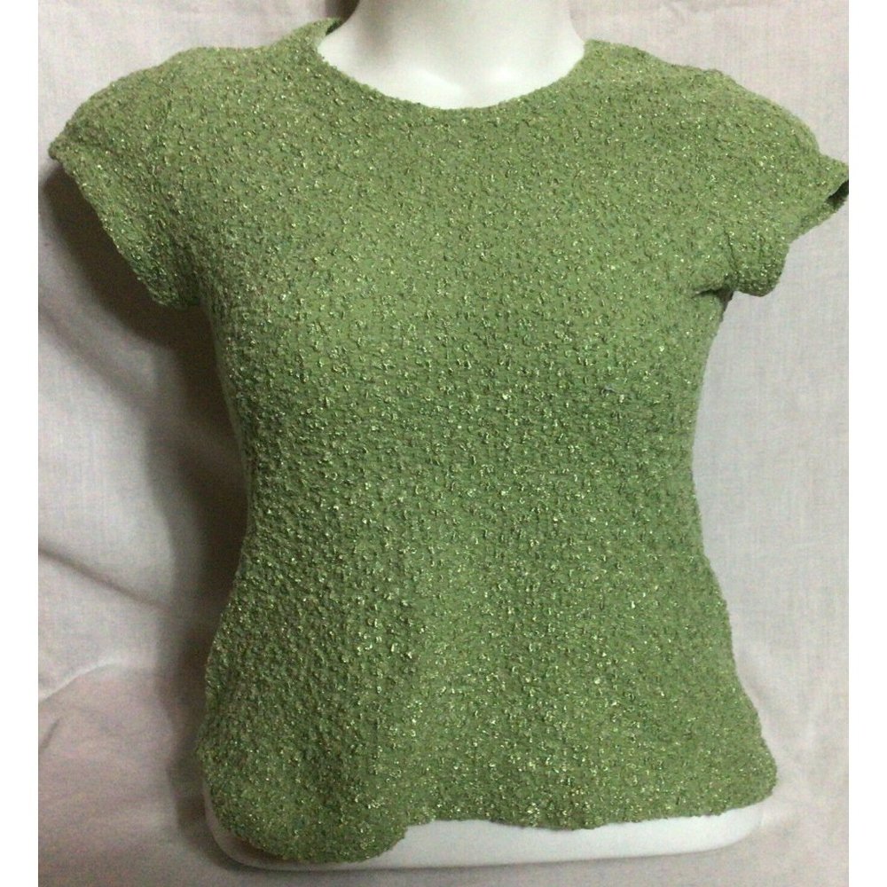 Notations Womens Sz XL Green Top Short Sleeve